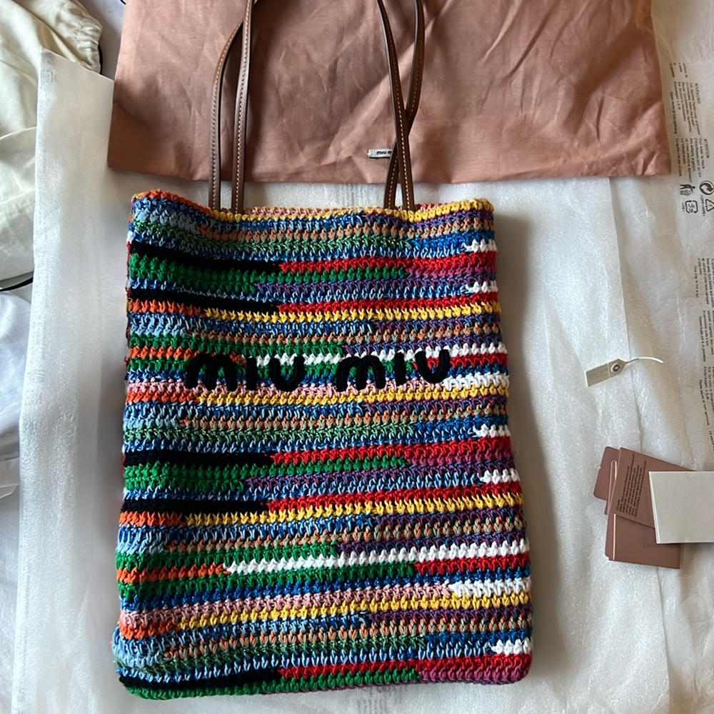 Miu Miu, sold out multi color crotchet tote bag